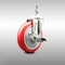 Service Caster 5 Inch 316SS Red Polyurethane Swivel 12mm Threaded Stem Caster with Brake SCC-SS316TS20S514-PPUB-RED-TLB-M1215 - alternate 2